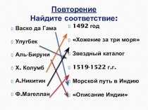 Технологическая карта урока и презентация по теме Географические открытия и исследования в XVI-XIX веках в 6 классе