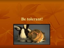 Презентация по английскому языку по теме: Be tolerant!