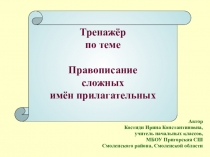 Тренажёр по теме Правописание сложных имён прилагательных