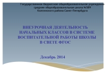 Внеурочная деятельность в начальных классах в свете воспитательной работы ФГОС НОО