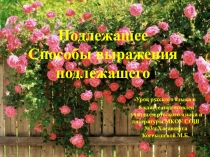 Презентация к уроку русского языка в 8 классеПодлежащее и способы его выражения