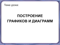 Построение графиков и диаграмм
