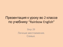 Презентация по английскому языку на тему Личные местоимения. Семья. 2 класс