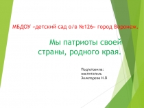 Презентация. Мы патриоты своей страны,родного края!