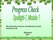Презентация по английскому языку Progress Check
