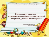 Проектно - исследовательская деятельность детей старшего дошкольного возраста