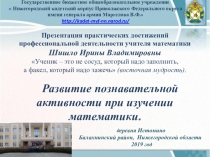 Презентация практических достижений учителя математики
