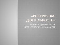 Презентация по внеурочной деятельности на тему:Виды внеурочной деятельности