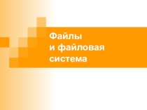 Презентация по информатике на тему  Файл и файлова система