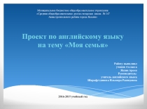 Презентация по английскому языку на тему  My Family( 4 класс)