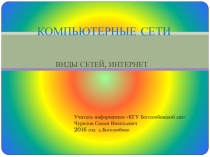 Презентация Виды компьютерных сетей