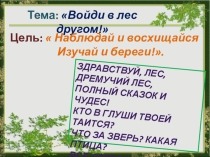 Презентация Войди в лес другом!