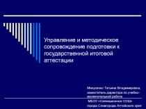 Презентация Управление и методическое сопровождение подготовки к государственной итоговой аттестации (из опыта работы)