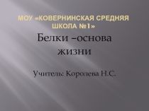 Презентация по теме Белки