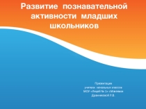 Презентация Развитие познавательной активности младших школьников