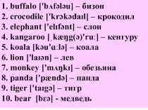 Презентация Animals (3 класс)