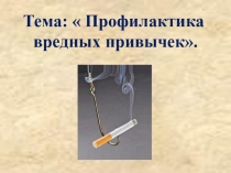 Презентация к открытому уроку Профилактика вредных привычек