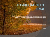 ЭОР для учащихся 7 класса ПТИЦЫ НАШЕГО КРАЯ