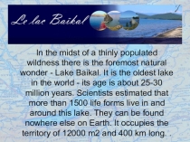 Презентация по английскому языку на тему Достижение метапредметных целей посредством изучения природы озера Байкал (7 класс)