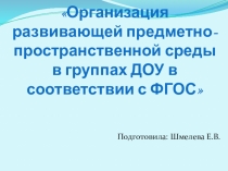 Презентация Организация развивающей предметно-пространственной среды в группах ДОУ в соответствии с ФГОС