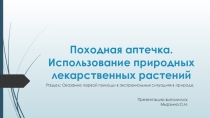 Презентация Использование природных лекарственных трав. Походная аптечка