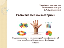 Развитие мелкой моторики