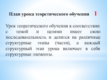 Планирование уроков учебной дисциплины
