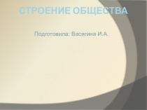 Презентация по обществознанию по теме Строение общества