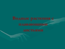 Презентация по экологии Водные растения с плавающими листьями