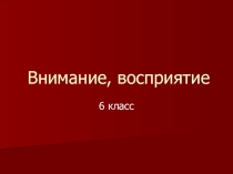 Презентация по ОБЖ Внимание, восприятие 7 класс