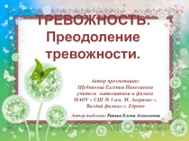 Презентация по превентивным программам Тревожность 6 класс