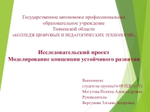 Исследовательский проект на тему: Моделирование Концепции устойчивое развитие