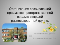 Презентация Организация развивающей предметно-пространственной среды в соответствии с ФГОС