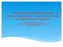 К форме 12 Презентация Использование в образовательном процессе современных технологий и методик