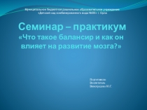 Презентация для педагогов ДОУ Виды балансиров