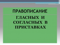 Презентация по русскому языку на тему Правописание гласных и согласных в приставках