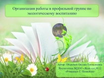 Организация работы профильной группе по экологическому воспитанию