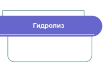 Урок. Презентация Гидролиз солей