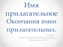 Презентация к уроку русского языка в 8 классе коррекционной школе VIII вида по теме: Имя прилагательное. Окончание имен прилагательных.