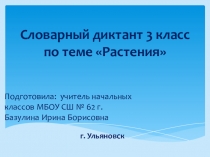 Презентация Словарный диктант. 3 класс