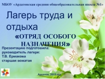 Презентация о работе лагеря труда и отдыха ООН 2015 г.