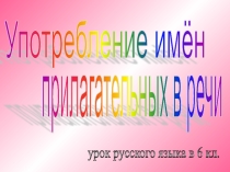 Употребление имен прилагательных в речи. Урок русского языка в 5 классе.