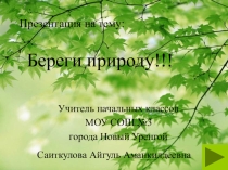 Презентация к уроку окружающего мира Береги природу.