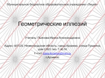 Презентация по математике : Геометрические иллюзии