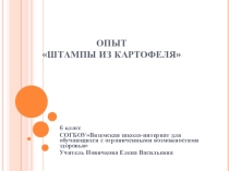 Презентация к уроку СБОКартофельные штампы