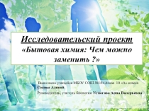 Презентация исследовательского проекта Бытовая химия: чем заменить?