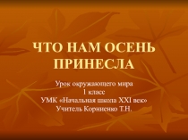 Презентация по окружающему миру Что нам осень подарила?