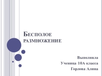 Презентация по биологии на тему Бесполое размножение (10 класс)