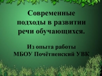 Презентация. Современные подходы к развитию речи учащихся