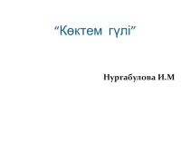 Презинтация на казахском языке для старшей группы Тюльпан